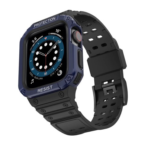 Protect Strap Band opaska z etui do Apple Watch 7 / 6 / 5 / 4 / 3 / 2 / SE (45 / 44 / 42mm) obudowa pancerny pokrowiec na zegare Protect Strap Band opaska z etui do Apple Watch 7 / 6 / 5 / 4 / 3 / 2 / SE (45 / 44 / 42mm) obudowa pancerny pokrowiec na zegare