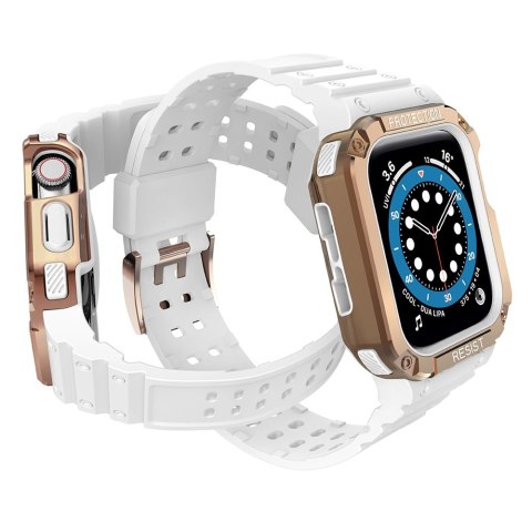 Protect Strap Band opaska z etui do Apple Watch 9 / 8 / 7 / 6 / 5 / 4 / 3 / 2 / SE / SE2 (41 / 40 / 38mm) obudowa pancerny pokro Protect Strap Band opaska z etui do Apple Watch 9 / 8 / 7 / 6 / 5 / 4 / 3 / 2 / SE / SE2 (41 / 40 / 38mm) obudowa pancerny pokro