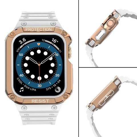 Protect Strap Band opaska z etui do Apple Watch 9 / 8 / 7 / 6 / 5 / 4 / 3 / 2 / SE / SE2 (41 / 40 / 38mm) obudowa pancerny pokro Protect Strap Band opaska z etui do Apple Watch 9 / 8 / 7 / 6 / 5 / 4 / 3 / 2 / SE / SE2 (41 / 40 / 38mm) obudowa pancerny pokro