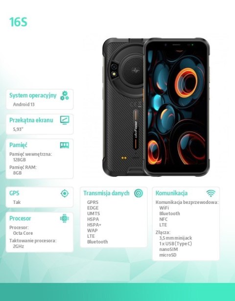 Smartfon Power Armor 16S 4G 8/128GB IP69K czarny Smartfon Power Armor 16S 4G 8/128GB IP69K czarny