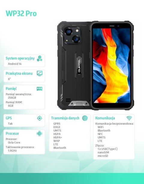 Smartfon WP32 Pro 6" 6/256GB 6300 mAh DualSIM Zielony Smartfon WP32 Pro 6" 6/256GB 6300 mAh DualSIM Zielony