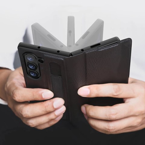 Etui Nillkin Aoge Leather Case na Samsung Galaxy Z Fold 6 5G - czarne Etui Nillkin Aoge Leather Case na Samsung Galaxy Z Fold 6 5G - czarne