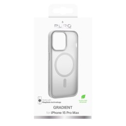 Etui silikonowe Puro Gradient MagSafe do iPhone 15 Pro Max - srebrne