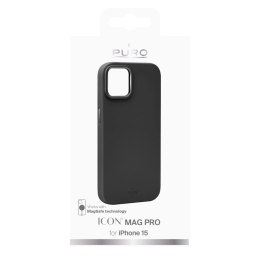 Etui silikonowe Puro Icon Mag Pro MagSafe do iPhone 15 - czarne