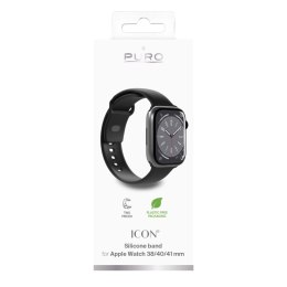 Pasek silikonowy Puro Icon do Apple Watch 38 / 40 / 41 mm - czarny (2 szt.)