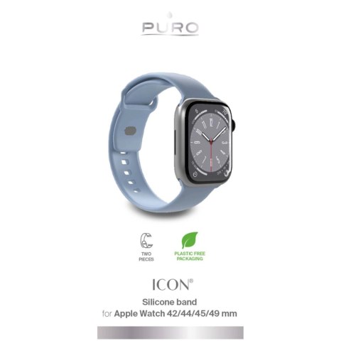 Pasek silikonowy Puro Icon do Apple Watch 42 / 44 / 45 / 49 mm - jasnoniebieski (2 szt.) Pasek silikonowy Puro Icon do Apple Watch 42 / 44 / 45 / 49 mm - jasnoniebieski (2 szt.)