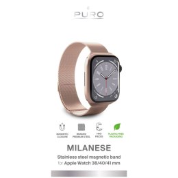 Pasek ze stali nierdzewnej Puro Milanese do Apple Watch 38 / 40 / 41 mm - różowy