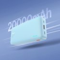 Powerbank Baseus Airpow 20W 20000mAh z białym kablem Baseus Simple Series USB-A - USB-C 50cm - niebieski