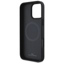 Etui BMW Sign Leather Textured and Line MagSafe na iPhone 16 Pro - szare