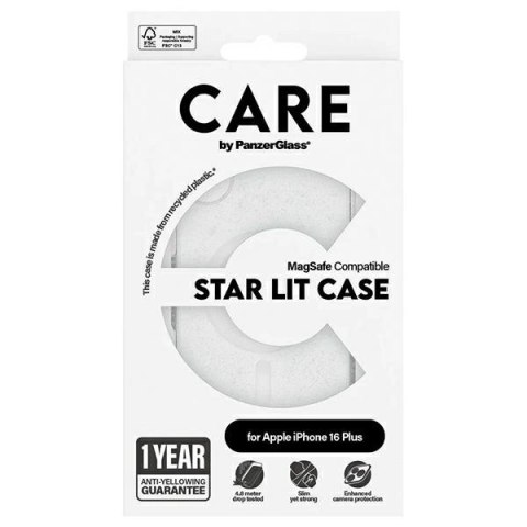 Etui CARE by PanzerGlass Flagship Star Lit Case z MagSafe na iPhone 16 Plus - białe Etui CARE by PanzerGlass Flagship Star Lit Case z MagSafe na iPhone 16 Plus - białe