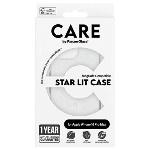 Etui CARE by PanzerGlass Flagship Star Lit Case z MagSafe na iPhone 16 Pro Max - białe Etui CARE by PanzerGlass Flagship Star Lit Case z MagSafe na iPhone 16 Pro Max - białe
