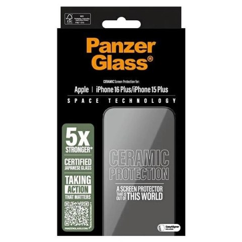 Szkło hartowane PanzerGlass Ceramic Screen Protector Ultra-Wide Fit na iPhone 16 Plus Szkło hartowane PanzerGlass Ceramic Screen Protector Ultra-Wide Fit na iPhone 16 Plus