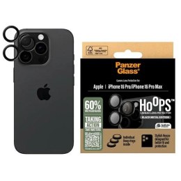 Szkło hartowane PanzerGlass Hoops Black Lens Protector na aparat do iPhone 16 Pro / 16 Pro Max
