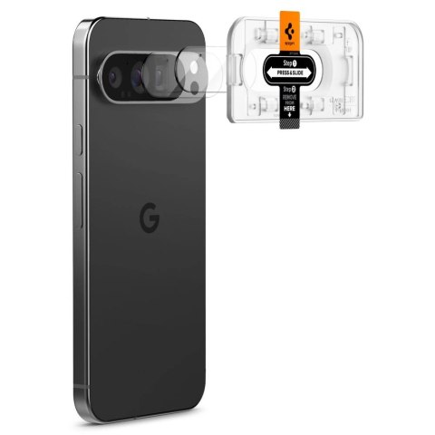 Szkło hartowane na aparat Spigen Optik.tR Ez Fit na Google Pixel 9 Pro (2-pak) Szkło hartowane na aparat Spigen Optik.tR Ez Fit na Google Pixel 9 Pro (2-pak)