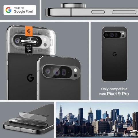 Szkło hartowane na aparat Spigen Optik.tR Ez Fit na Google Pixel 9 Pro (2-pak) Szkło hartowane na aparat Spigen Optik.tR Ez Fit na Google Pixel 9 Pro (2-pak)
