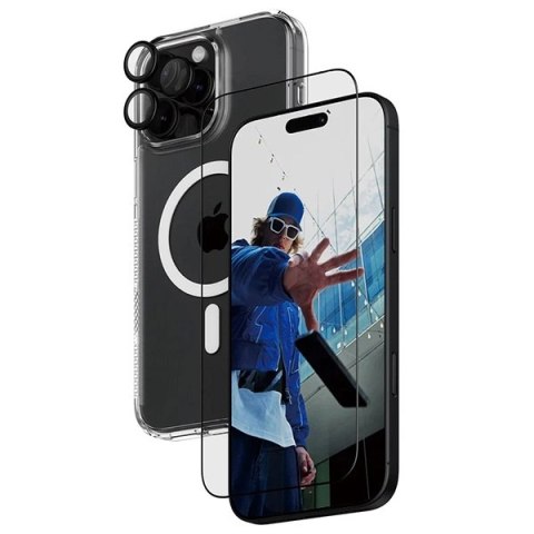 Zestaw PanzerGlass Bundle 3in1 etui przezroczyste + folia + szkło na aparat na iPhone 16 Pro Max Zestaw PanzerGlass Bundle 3in1 etui przezroczyste + folia + szkło na aparat na iPhone 16 Pro Max