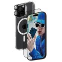 Zestaw PanzerGlass Bundle 3in1 etui przezroczyste + folia + szkło na aparat na iPhone 16 Pro