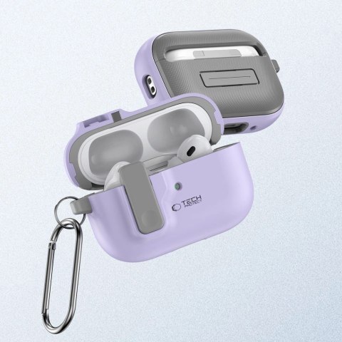 Etui Tech-Protect Slim Hook z karabińczykiem na Apple AirPods Pro 1 / 2 - fioletowe Etui Tech-Protect Slim Hook z karabińczykiem na Apple AirPods Pro 1 / 2 - fioletowe