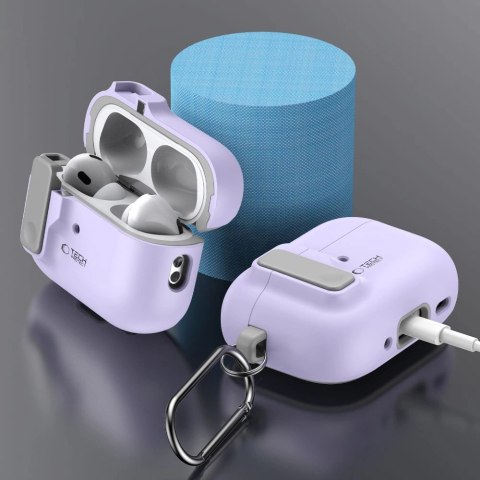 Etui Tech-Protect Slim Hook z karabińczykiem na Apple AirPods Pro 1 / 2 - fioletowe Etui Tech-Protect Slim Hook z karabińczykiem na Apple AirPods Pro 1 / 2 - fioletowe