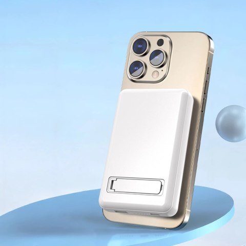 Powerbank Dudao K14S+ 10000mAh 20W USB-A / USB-C / MagSafe z podstawką - biały Powerbank Dudao K14S+ 10000mAh 20W USB-A / USB-C / MagSafe z podstawką - biały