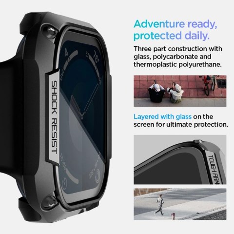 Etui Spigen Tough Armor na Apple Watch 10 46 mm - czarne Etui Spigen Tough Armor na Apple Watch 10 46 mm - czarne