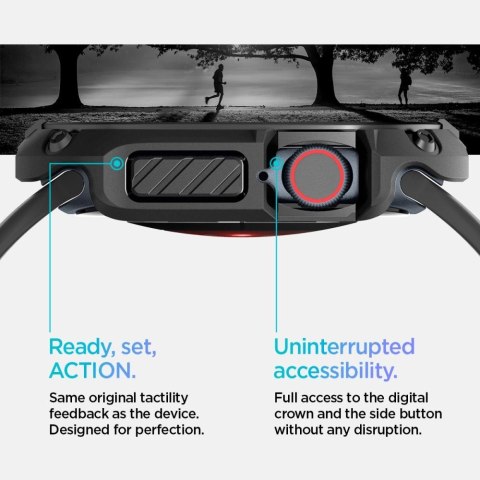 Etui Spigen Tough Armor na Apple Watch 10 46 mm - czarne Etui Spigen Tough Armor na Apple Watch 10 46 mm - czarne