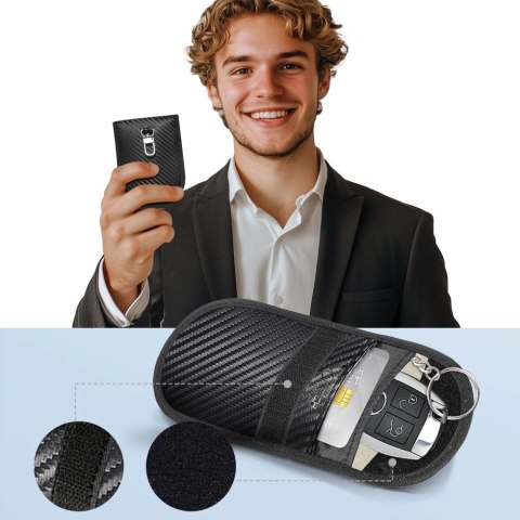 Etui na kluczyki samochodowe Tech-Protect KLR100 blokujące RFID- czarne - carbon Etui na kluczyki samochodowe Tech-Protect KLR100 blokujące RFID- czarne - carbon