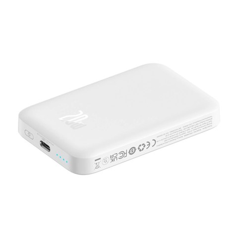 Powerbank Baseus Magnetic Mini Air PPCXM06A 6000mAh 20W z kablem Simple Series USB-C - biały Powerbank Baseus Magnetic Mini Air PPCXM06A 6000mAh 20W z kablem Simple Series USB-C - biały
