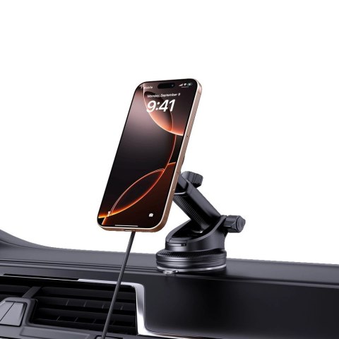 Uchwyt samochodowy Tech-Protect MM15W-V7 QI2 z ładowarką indukcyjną - czarny Uchwyt samochodowy Tech-Protect MM15W-V7 QI2 z ładowarką indukcyjną - czarny