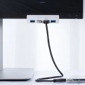 Hub Orico MH4PU montowany na zacisk 4x USB-A 3.0 - srebrny