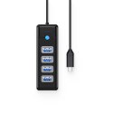 Hub Orico PW4U-C3 USB-C / 4x USB-A 3.0 - czarny