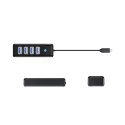 Hub Orico PW4U-C3 USB-C / 4x USB-A 3.0 - czarny