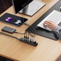 Hub Orico PW7U-U3 7x USB-A 3.0 + USB-C 5V/3A 1m - czarny