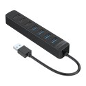 Hub Orico TWU32-4A USB-A 3.0 / 4x USB-A 3.0 + 3x USB-A 2.0 + USB-C 5V/3A - czarny