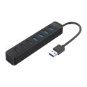 Hub Orico TWU32-4A USB-A 3.0 / 4x USB-A 3.0 + 3x USB-A 2.0 + USB-C 5V/3A - czarny