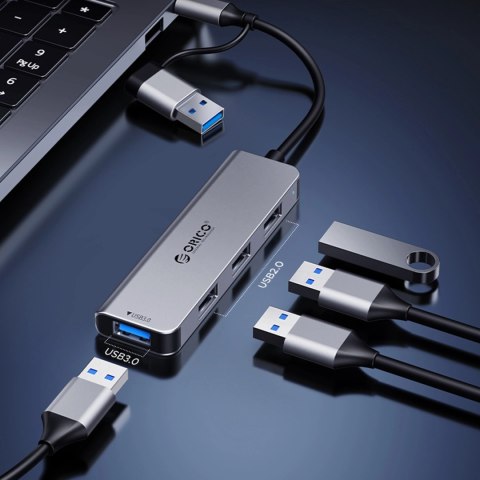 Hub USB-A/USB-C Orico YSA8-U3 stacja dokująca 3x USB-A 2.0 + 1x USB-A 3.0 + 1x USB-C 2.0 + 1x 3,5mm audio + 2x TF&SD - szary Hub USB-A/USB-C Orico YSA8-U3 stacja dokująca 3x USB-A 2.0 + 1x USB-A 3.0 + 1x USB-C 2.0 + 1x 3,5mm audio + 2x TF&SD - szary