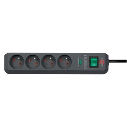 Listwa antyprzepięciowa Brennenstuhl Eco-Line 4 gniazda 1,5m 13.500A - czarna
