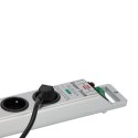 Listwa antyprzepięciowa Brennenstuhl Super-Solid 8 gniazd 2,5m 13.500A - srebrna