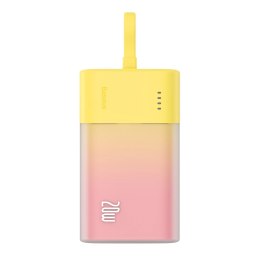 Powerbank Baseus Popsicle 5200mAh 20W z wbudowanym kablem Lightning (+ biały kabel Baseus Simple USB-C - USB-C 60W/20V/3A/30cm) 