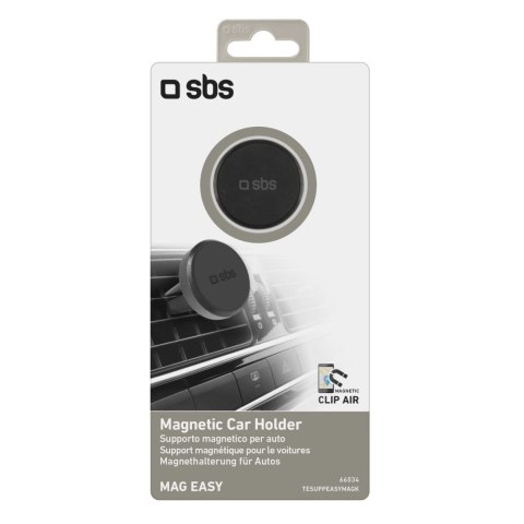 Uchwyt na smartfona SBS TESUPPEASYMAGK kompatybilny z MagSafe, na kratkę nawiewu - czarny Uchwyt na smartfona SBS TESUPPEASYMAGK kompatybilny z MagSafe, na kratkę nawiewu - czarny