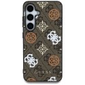 Etui Guess 4G Printed Colored Peony Pattern MagSafe do Samsung Galaxy S25 brązowy