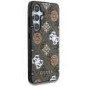 Etui Guess 4G Printed Colored Peony Pattern MagSafe do Samsung Galaxy S25 brązowy