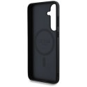 Etui Guess 4G Round Patch Classic Logo MagSafe do Samsung Galaxy S25 Plus brązowy