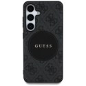 Etui Guess 4G Round Patch Classic Logo MagSafe do Samsung Galaxy S25 czarny