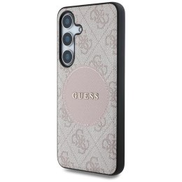 Etui Guess 4G Round Patch Classic Logo MagSafe do Samsung Galaxy S25 różowy