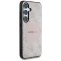 Etui Guess 4G Round Patch Classic Logo MagSafe do Samsung Galaxy S25 różowy