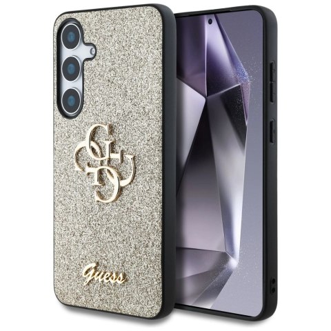 Etui Guess Fixed Glitter Big 4G Metal Logo do Samsung Galaxy S25 Plus złoty