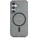 Etui Guess Glitter Circle Classic Logo MagSafe do Samsung Galaxy S25 czarny