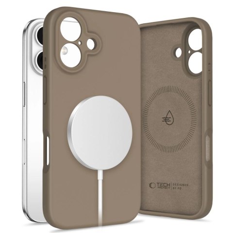 Etui Tech-Protect Liquid Silicone MagSafe na iPhone 16 - brązowe Etui Tech-Protect Liquid Silicone MagSafe na iPhone 16 - brązowe