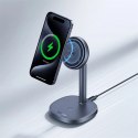 Ładowarka indukcyjna Baseus Orbit 2 Pro MagSafe Qi2 20W 2 w 1 z chłodzeniem - szara